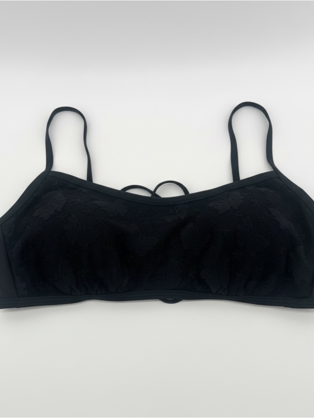 Wild Fable Black Lace Crop Bralette with  Double Front Straps size Large NWT